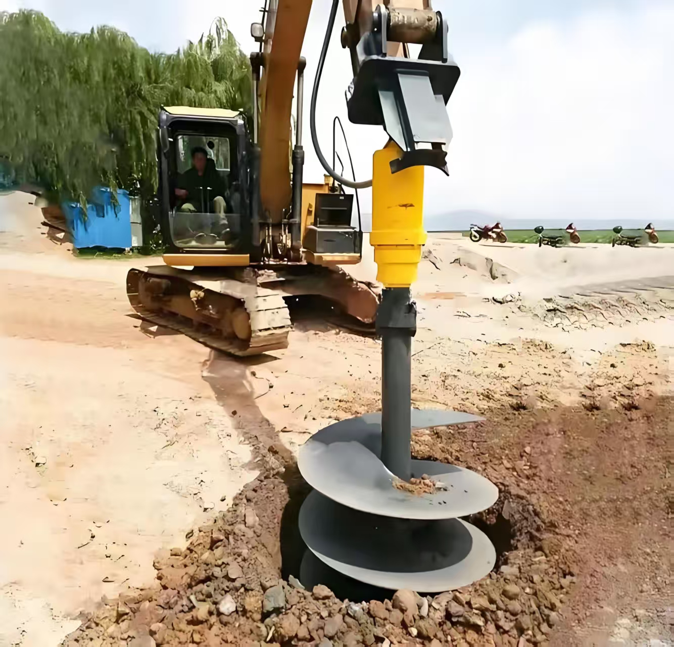 auger attachment for excavator